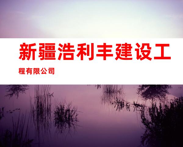 新疆浩利丰建设工程有限公司